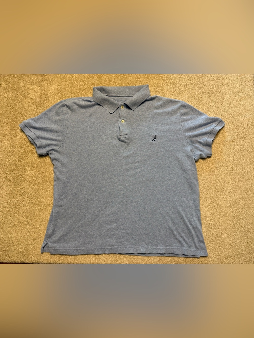 Nautica men’s XL slim heather light blue polo with sailboat logo
